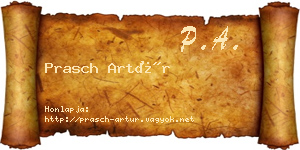 Prasch Artúr névjegykártya